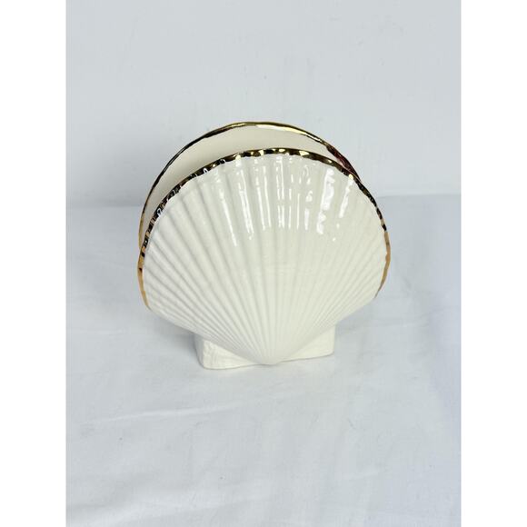 Home Decor Shell Shaped Ceramic Napkin Holder - Picture 3 of 8
